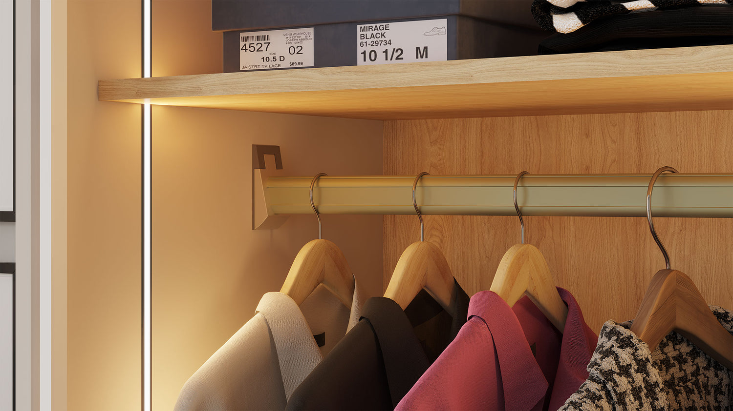 ארון פתיחה דגם יהלום – 4 דלתות זכוכית גוון לבן כולל תאורה ו 3 מגירות מתנה