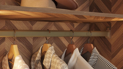 ארון פתיחה דגם יהלום – 6 דלתות זכוכית גוון שחור כולל תאורה ו 3 מגירות מתנה