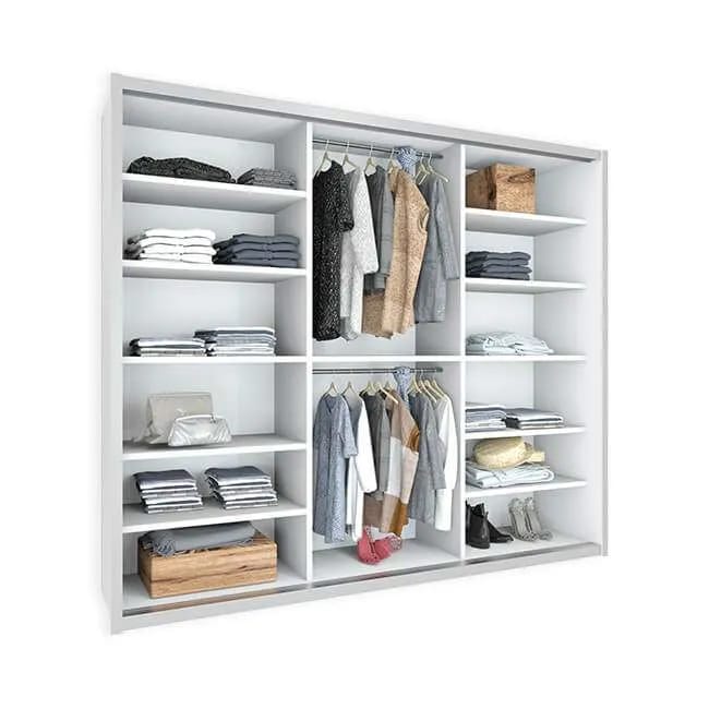 ארון בגדים הזזה 3 דלתות מבצע דגם London רוחב 240