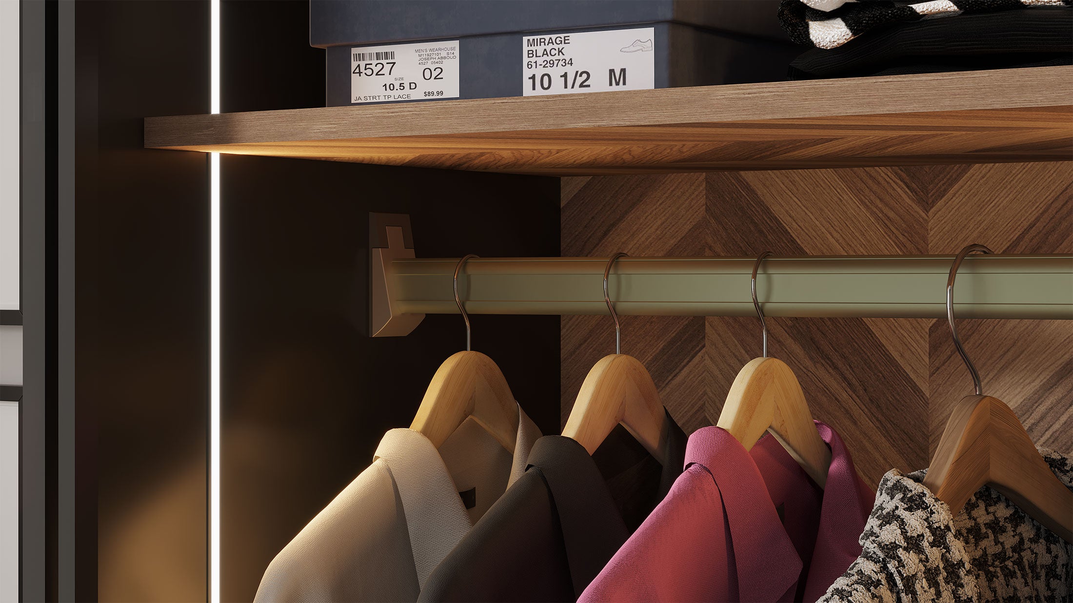 ארון פתיחה דגם יהלום – 4 דלתות זכוכית גוון שחור כולל תאורה ו 3 מגירות מתנה